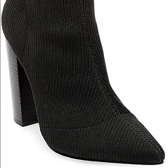 Steve Madden Black Sock Siena Boot Heel - Picture 3 of 7